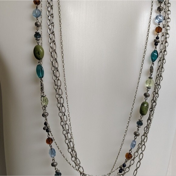 Premier Designs Multi-strands Beads & Silver Necklace - Picture 4 of 9